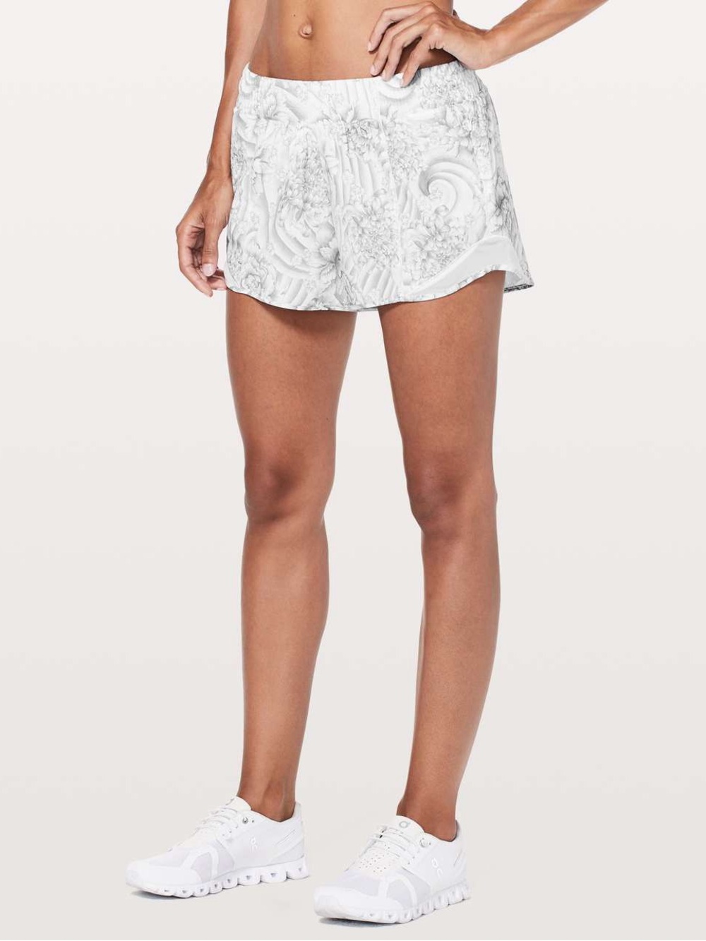lululemon athletica White Floral Relief Run Shorts